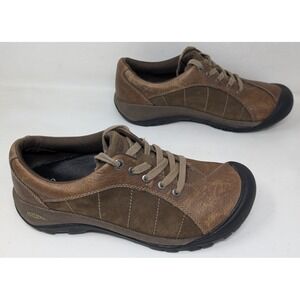 KEEN Presidio Womens Leather Walking Shoes Brown Oxford‎ Sneakers Size 9